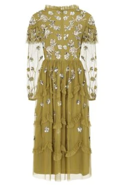 Adira Willow Floral Sequin Ruffled Midi Dress -Frock And Frill US Adira Willow Floral Sequin Midi Dress 1 3c6535ef c0cc 4a66 add6 f9f8b8855655