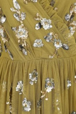 Adira Willow Floral Sequin Ruffled Midi Dress -Frock And Frill US Adira Willow Floral Sequin Midi Dress 4 bad1b4d7 8b7d 42dc 8460 dba773428c99