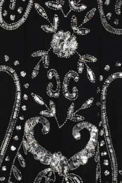 Adrienne Black Embellished Midi Dress -Frock And Frill US Adrienne Black Embellished Midi Dress 12