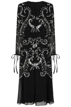 Adrienne Black Embellished Midi Dress -Frock And Frill US Adrienne Black Embellished Midi Dress 13