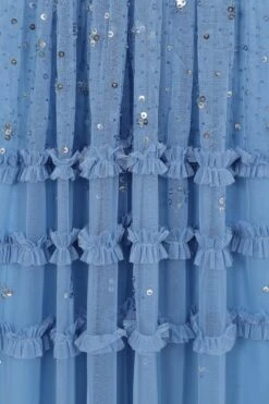 Agnes Blue Sequin Maxi Dress 17 Agnes Blue Sequin Maxi Dress -Frock And Frill US Agnes Blue Sequin Maxi Dress 1