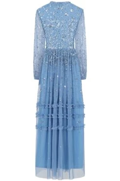 Agnes Blue Sequin Maxi Dress 15 Agnes Blue Sequin Maxi Dress -Frock And Frill US Agnes Blue Sequin Maxi Dress 4