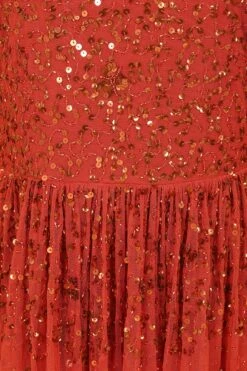 Agnes Copper Sequin Maxi Dress -Frock And Frill US Agnes Copper Sequin Maxi Dress 4