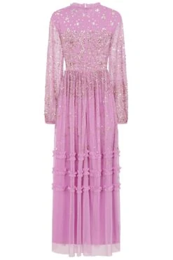 Agnes Pink Sequin Maxi Dress -Frock And Frill US Agnes Pink Sequin Maxi Dress 2