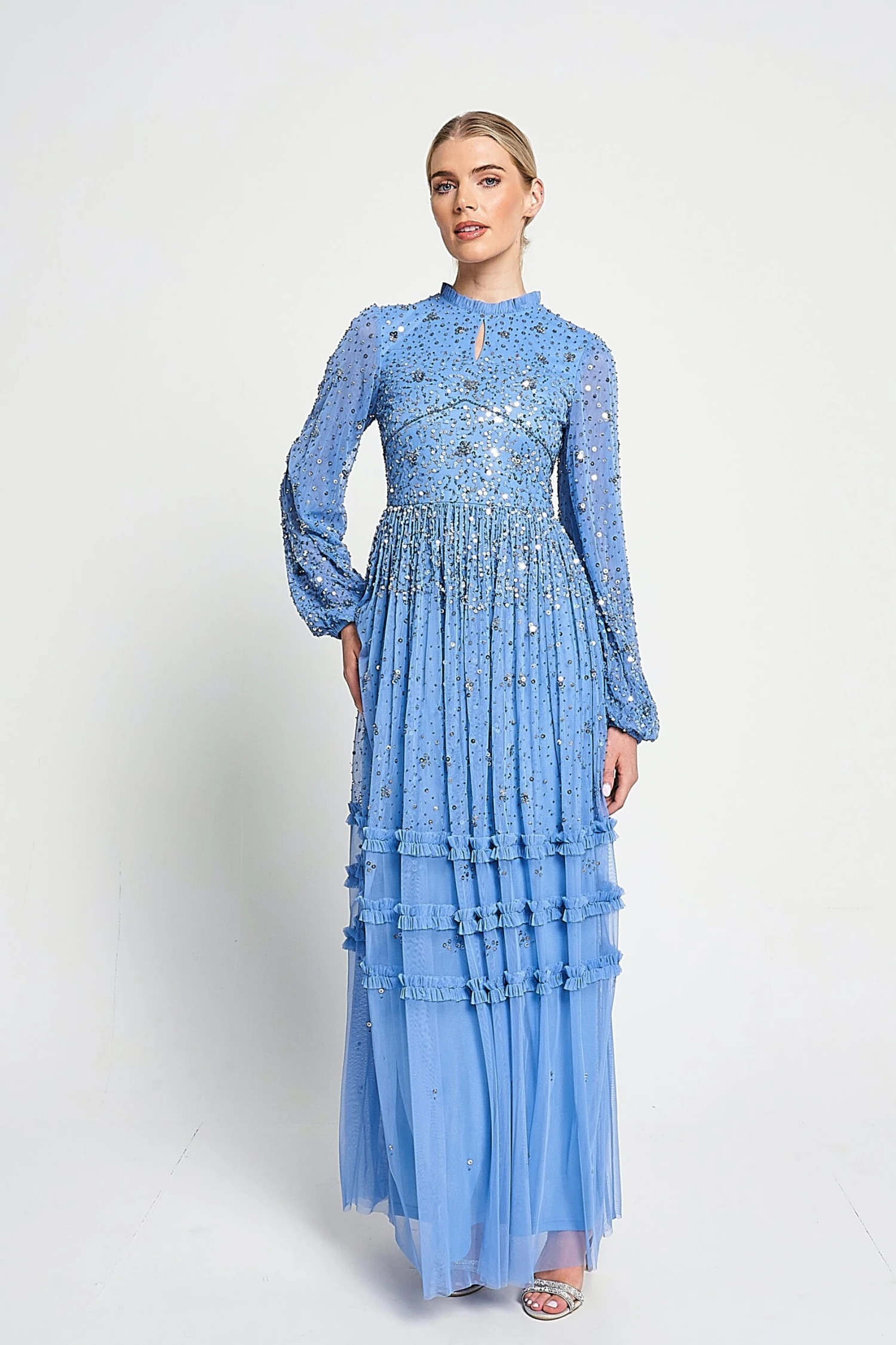 Agnes Blue Sequin Maxi Dress 5 Agnes Blue Sequin Maxi Dress - Image 5