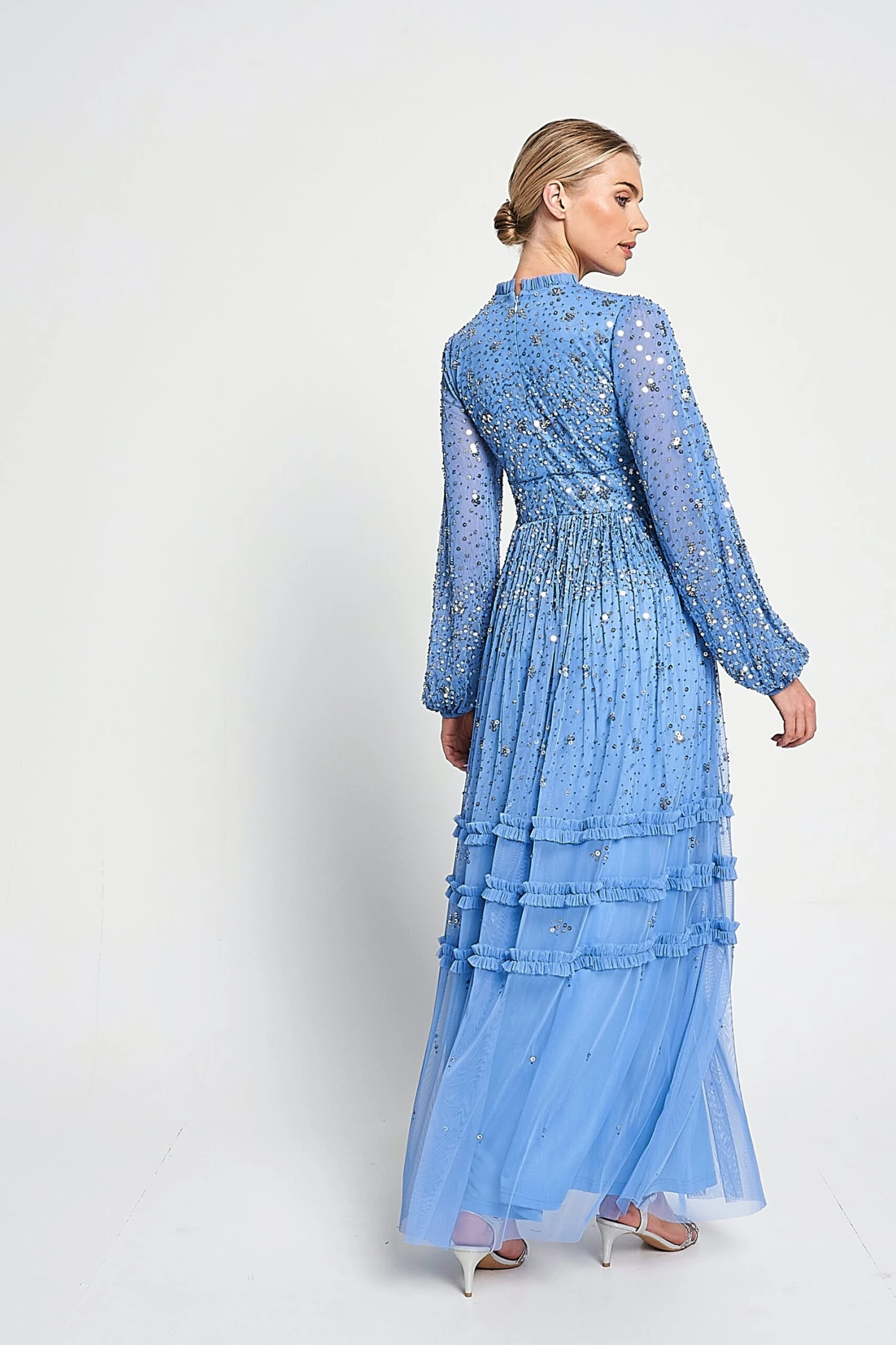 Agnes Blue Sequin Maxi Dress 6 Agnes Blue Sequin Maxi Dress - Image 6