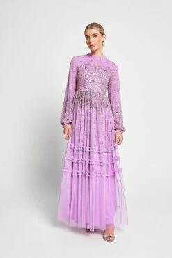 Agnes Pink Sequin Maxi Dress
