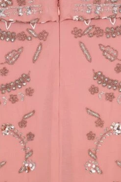 Alda Rose Tan Embellished Midaxi Dress -Frock And Frill US Alda Rose Tan Embellished Midaxi Dress 1