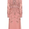 Alda Rose Tan Embellished Midaxi Dress