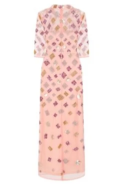 Alison Primrose Pink Embellished Maxi Dress -Frock And Frill US Alison Pink Embellished Maxi Dress 1