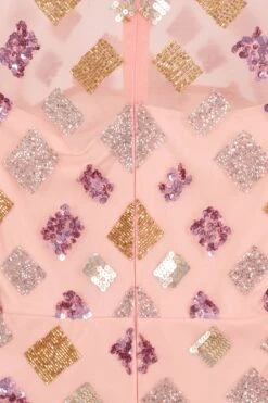 Alison Primrose Pink Embellished Maxi Dress -Frock And Frill US Alison Pink Embellished Maxi Dress 2