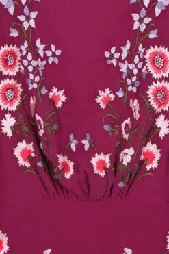 Amaya Boysenberry Floral Embroidered Midi Dress -Frock And Frill US Amaya Boysenberry Floral Embroidered Midi Dress 2