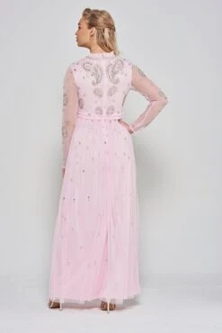 Anita Pink Embellished Maxi Dress 16 Anita Pink Embellished Maxi Dress -Frock And Frill US Anita Pink Embellished Maxi Dress 1