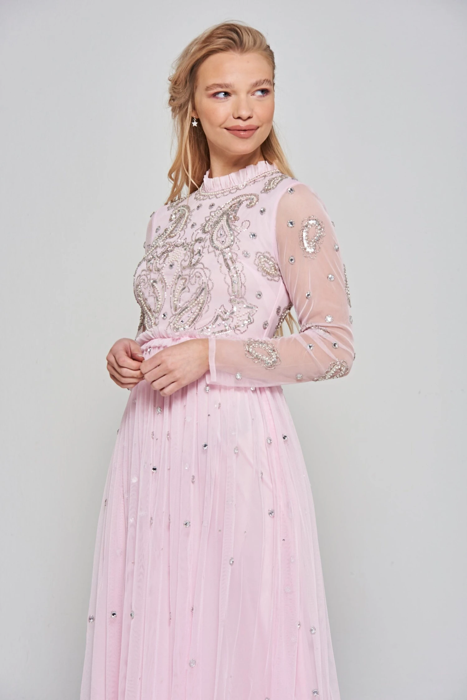 Anita Pink Embellished Maxi Dress 5 Anita Pink Embellished Maxi Dress - Image 5