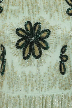 Annabel Pale Green Floral Embellished Maxi Dress -Frock And Frill US Annabel Green Floral Embellised Maxi Dress 2