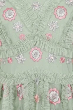 Anthea Green Floral Embroidered Midi Dress -Frock And Frill US Anthea Green Floral Embroidered Midi Dress 3 35f298ce 5171 4777 a515 5d9ae788c8ab