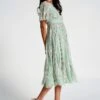 Anthea Green Floral Embroidered Midi Dress