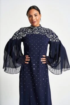 Arna Navy Sequin Maxi Dress -Frock And Frill US Arna Navy Sequin Maxi Dress 10