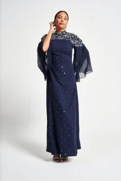 Arna Navy Sequin Maxi Dress -Frock And Frill US Arna Navy Sequin Maxi Dress 3