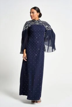 Arna Navy Sequin Maxi Dress