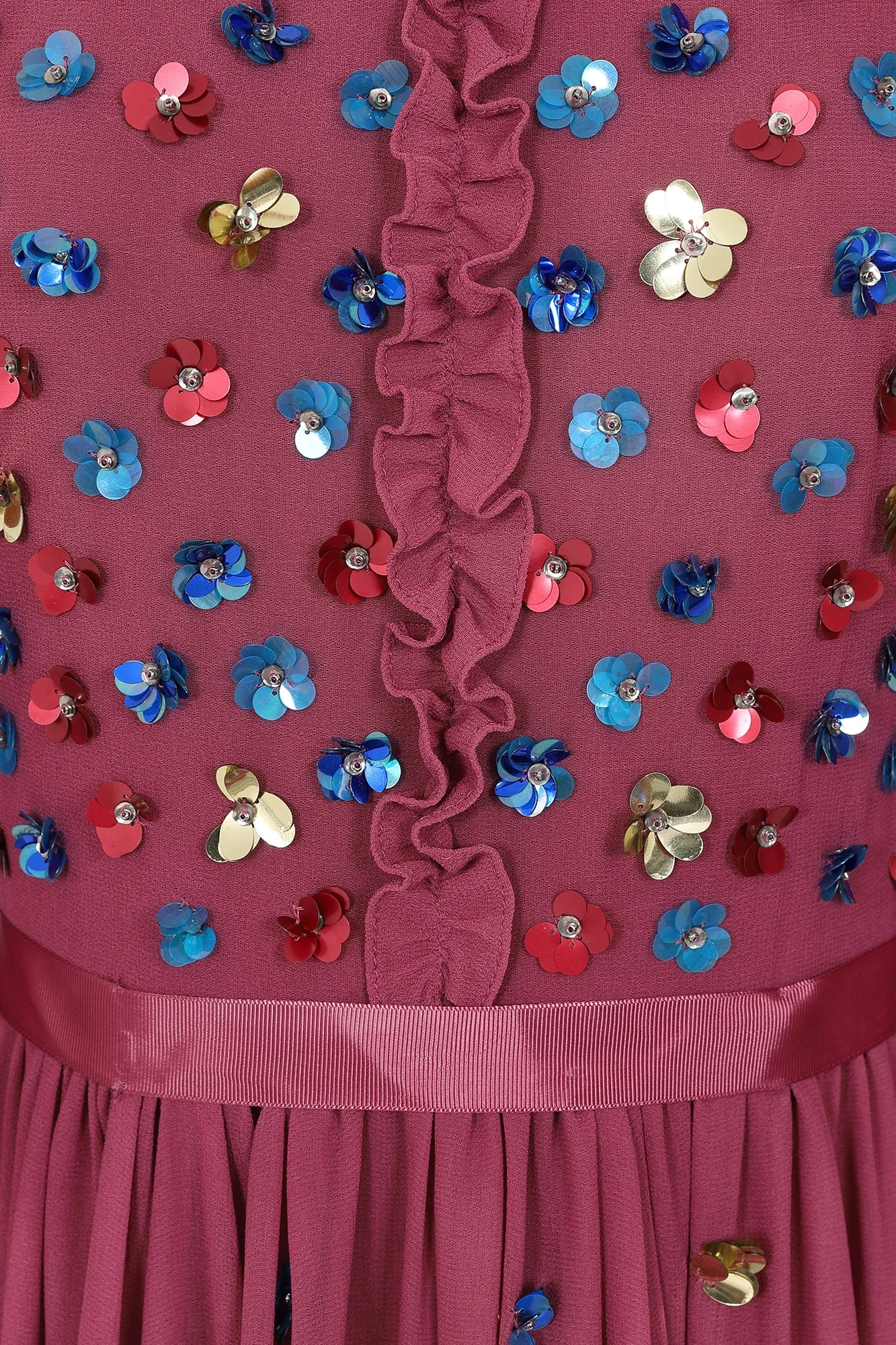 Astor Raspberry Floral Sequin Midi Dress 2 Astor Raspberry Floral Sequin Midi Dress - Image 2