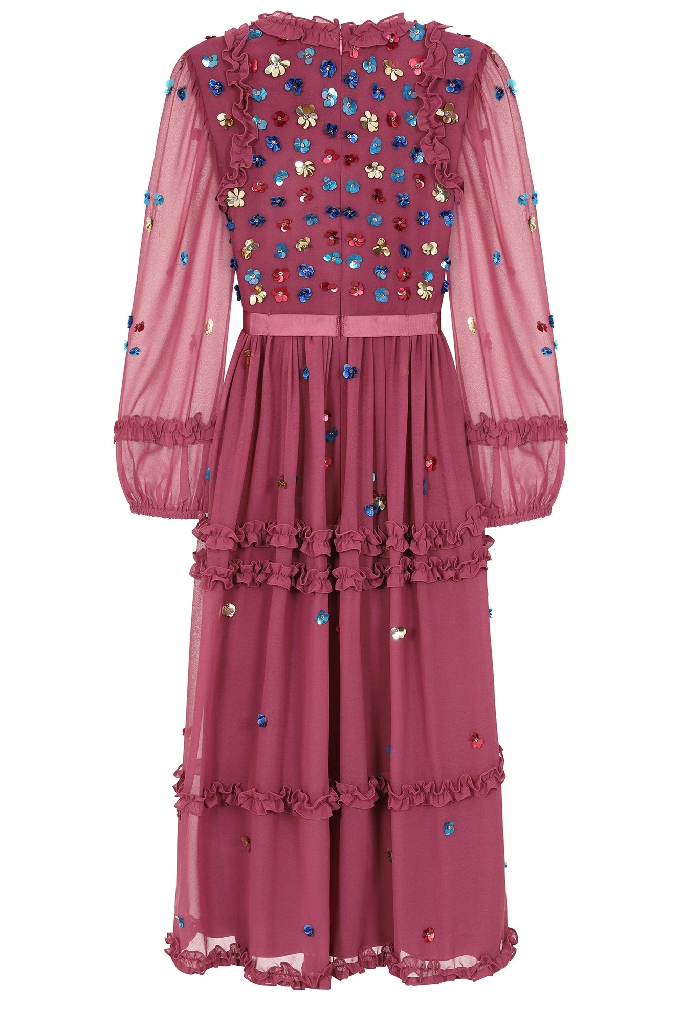 Astor Raspberry Floral Sequin Midi Dress 3 Astor Raspberry Floral Sequin Midi Dress - Image 3