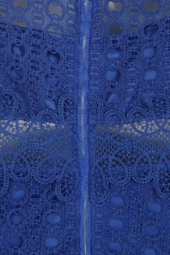 Aubrielle Blue Crochet Lace Skater Dress -Frock And Frill US Aubrielle Navy Blue Lace Dress 2