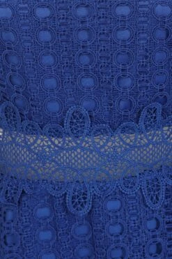 Aubrielle Blue Crochet Lace Skater Dress -Frock And Frill US Aubrielle Navy Blue Lace Dress 4