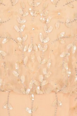 Ava Almond Sequin Midi Dress With Flared Sleeves -Frock And Frill US Ava Almond Sequin Midi Dress 8