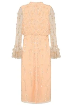 Ava Almond Sequin Midi Dress With Flared Sleeves -Frock And Frill US Ava Almond Sequin Midi Dress 9