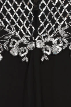 Ayden Black Sequin Cape Sleeve Maxi Dress -Frock And Frill US Ayden Black Sequin Cape Sleeve Maxi Dress 2