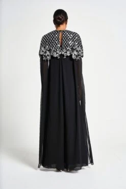 Ayden Black Sequin Cape Sleeve Maxi Dress -Frock And Frill US Ayden Black Sequin Cape Sleeve Maxi Dress 8