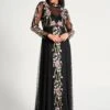 Azalea Black Floral Embroidered Maxi Dress