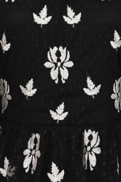 Baia Black Leaf Embroidered Tiered Maxi Dress -Frock And Frill US Baia Black Embroidered Maxi Dress 3 2190c5d6 b43b 4745 ad6a 053e793c0eb4