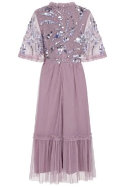Belinda Lilac Embellished Bodice Midi Dress -Frock And Frill US Belinda Lilac Embellished Midi Dress 1
