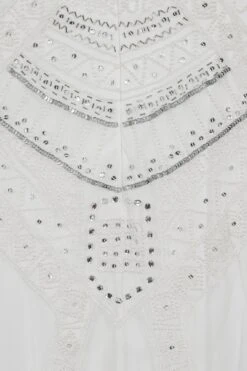 Bertha White Embellished Maxi Dress -Frock And Frill US Bertha White Embellished Maxi Dress 2