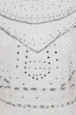 Bertha White Embellished Maxi Dress -Frock And Frill US Bertha White Embellished Maxi Dress 4