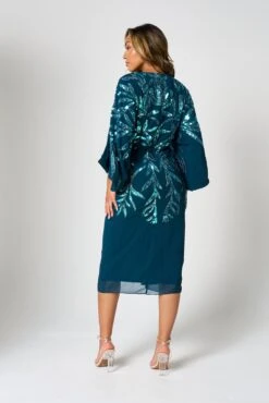 Beryl Deep Teal Sequin Midi Dress 16 Beryl Deep Teal Sequin Midi Dress -Frock And Frill US Beryl Deep Teal Sequin Midi Dress 14