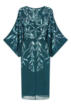 Beryl Deep Teal Sequin Midi Dress 18 Beryl Deep Teal Sequin Midi Dress -Frock And Frill US Beryl Deep Teal Sequin Midi Dress 4