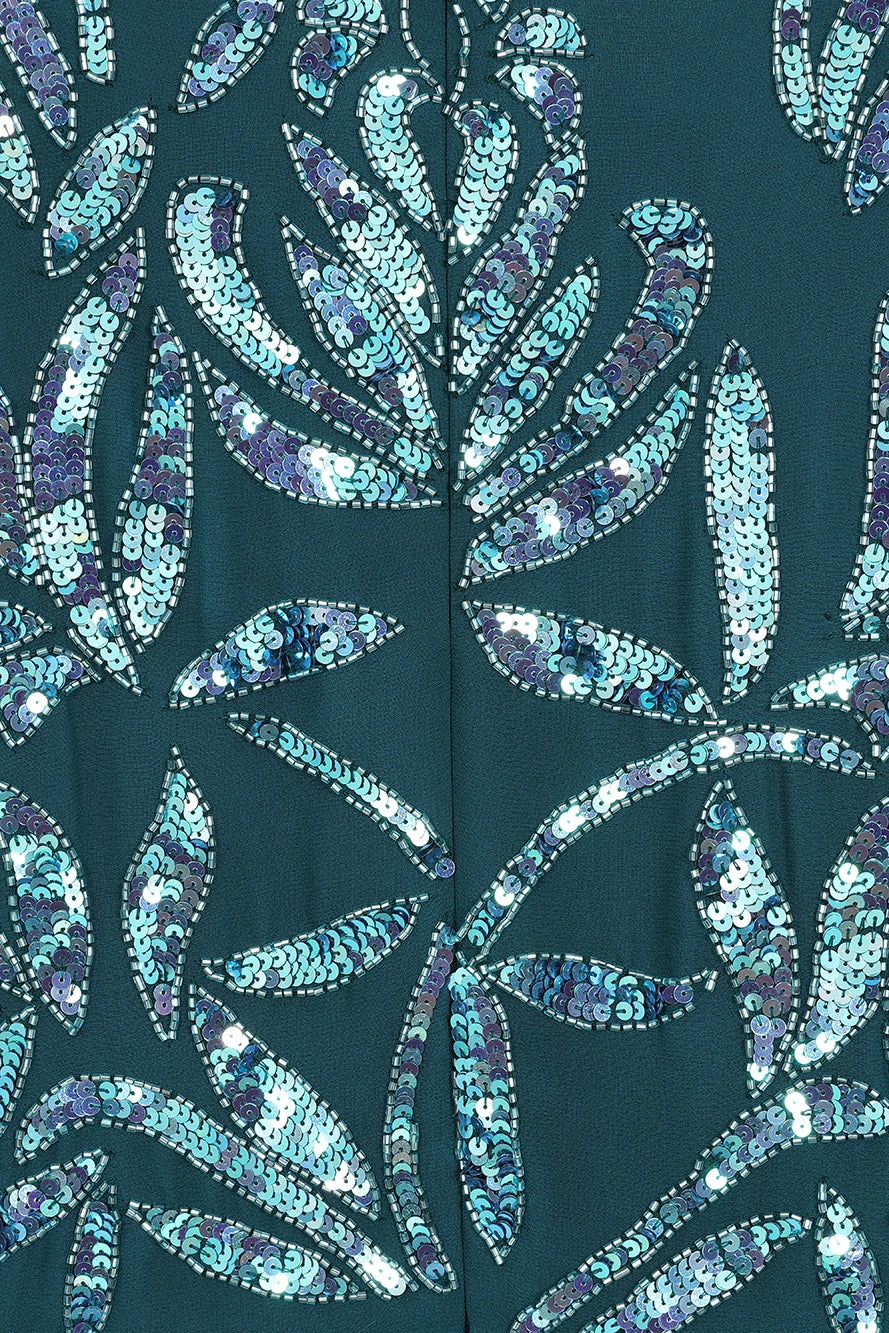 Beryl Deep Teal Sequin Midi Dress 10 Beryl Deep Teal Sequin Midi Dress - Image 10