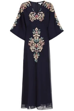Frock And Frill US -Frock And Frill US Briony Navy Embroidered Maxi Dress 2