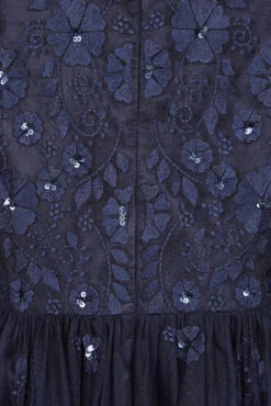 Callie Navy Floral Embroidered Maxi Dress -Frock And Frill US Callie Navy Floral Embroidered Maxi Dress 5