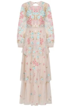 Camellia Floral Embroidered Maxi Dress