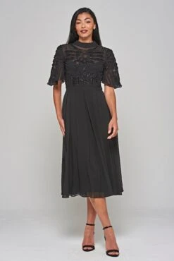 Cari Black Cornelli Sequin Midi Dress