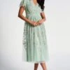 Carissa Green Floral Embellished Midi Dress