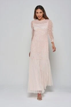 Carolyn Blush Sequin Maxi Dress