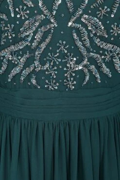 Celyn Green Embellished Maxi Dress -Frock And Frill US Celyn Green Embellished Maxi Dress 3