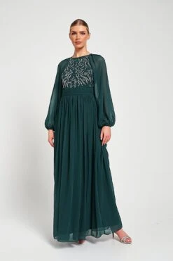 Celyn Green Embellished Maxi Dress -Frock And Frill US Celyn Green Embellished Maxi Dress . 9