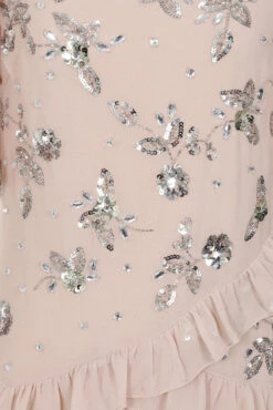 Chloe Blush Floral Embellished Maxi Dress -Frock And Frill US Chloe Blush Floral Embellised Maxi Dress 12