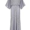 Christine Grey Embellished Maxi Dress With Batwing Sleeves